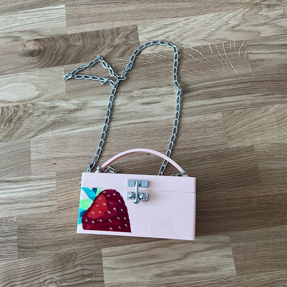 Edie parker pink strawberry acrylic trunk